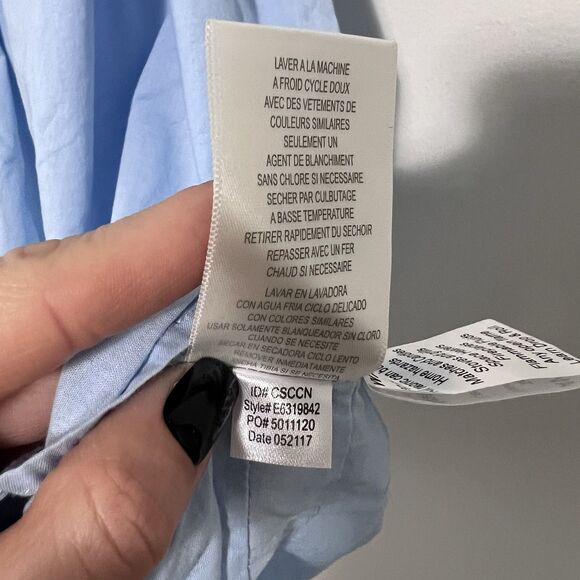 Eileen West Cotton Lace Trim Sleeveless Short Nightgown in Blue Size XL - Picture 10 of 10